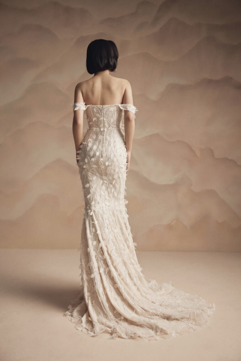 Sirena vjenčanica sa 3D detaljima - slika sa zadnje strane