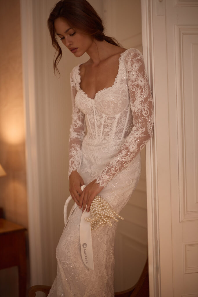 Korset čipkane vjenčanice sirena modela