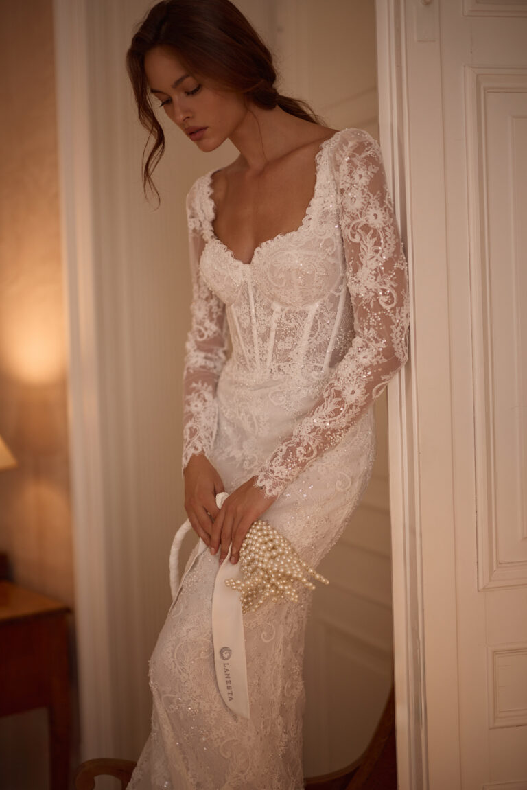 Korset čipkane vjenčanice sirena modela