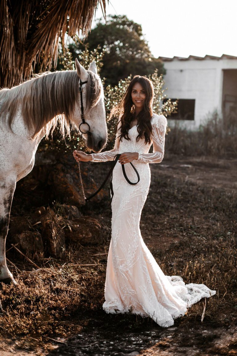 Zanosna sirena vjenčanica sa rukavima