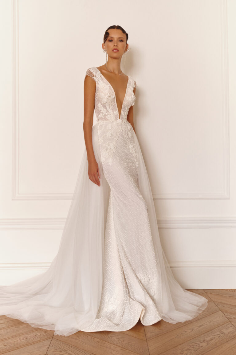 Vjenčanica sirena kroja ravnog pada od koljena sa šlepom